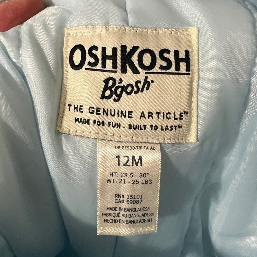 Osh Kosh B’Gosh Baby Bib Overall Snowpants 12M - Picture 4 of 5